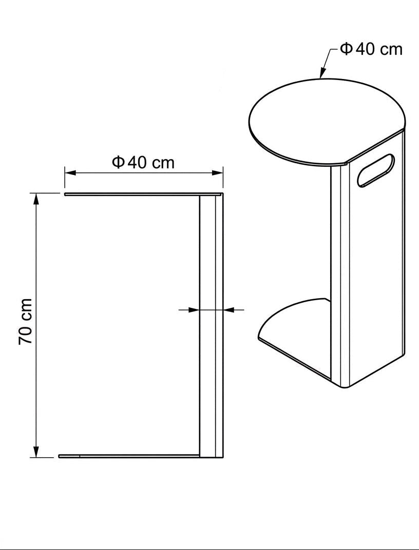 Iron Side table for working comfortably 40×70 - AA3