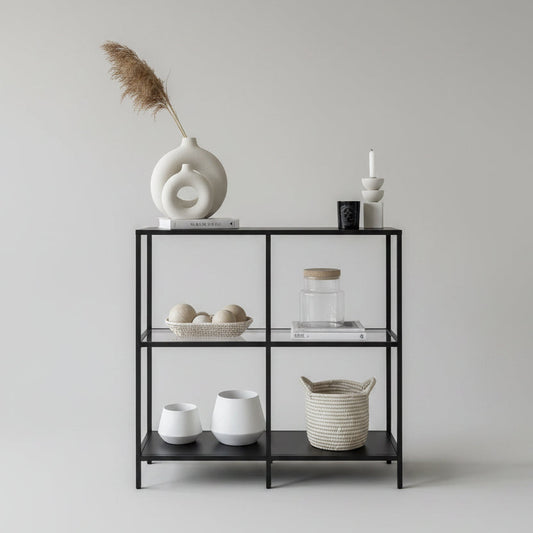 iron console with Mirror and glass shelves - CL1