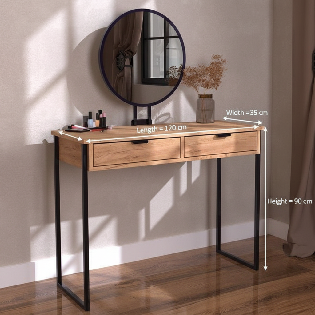 كونسول ستيل مع مرآة وخشب MDF - CL32