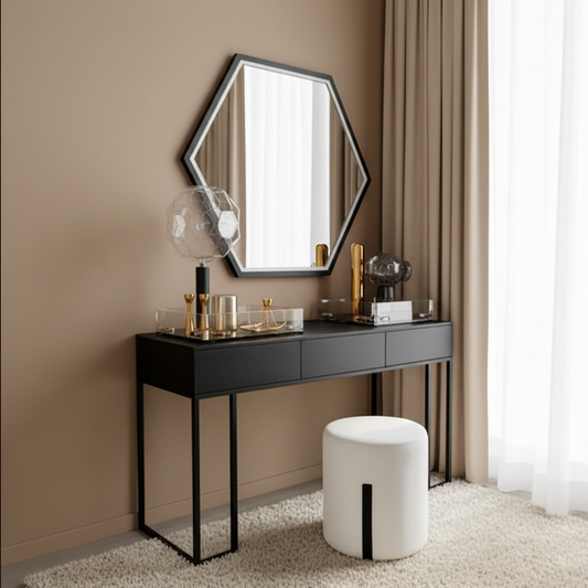 steel console with Mirror and MDF wood 120x35x90 - CL35