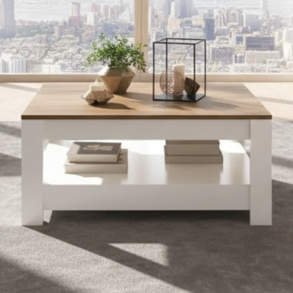 Table Unit Wooden & White - 80 x 80 x 40 cm - WCT9