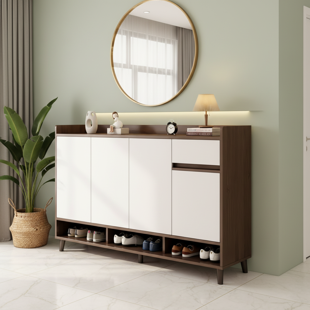 Shoe Closet White & Brown - WSH89