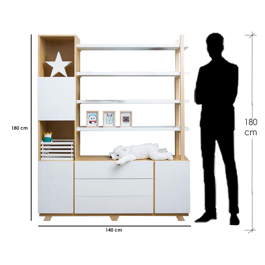 Display Unit White & Wooden - WDU42