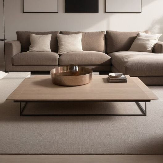 steel and MDF wood center coffee table 120×70×35 - AA30