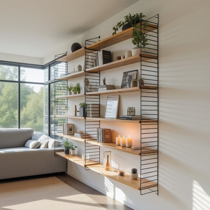 steel and Counter wood Wall Display unit 2 units - SW14
