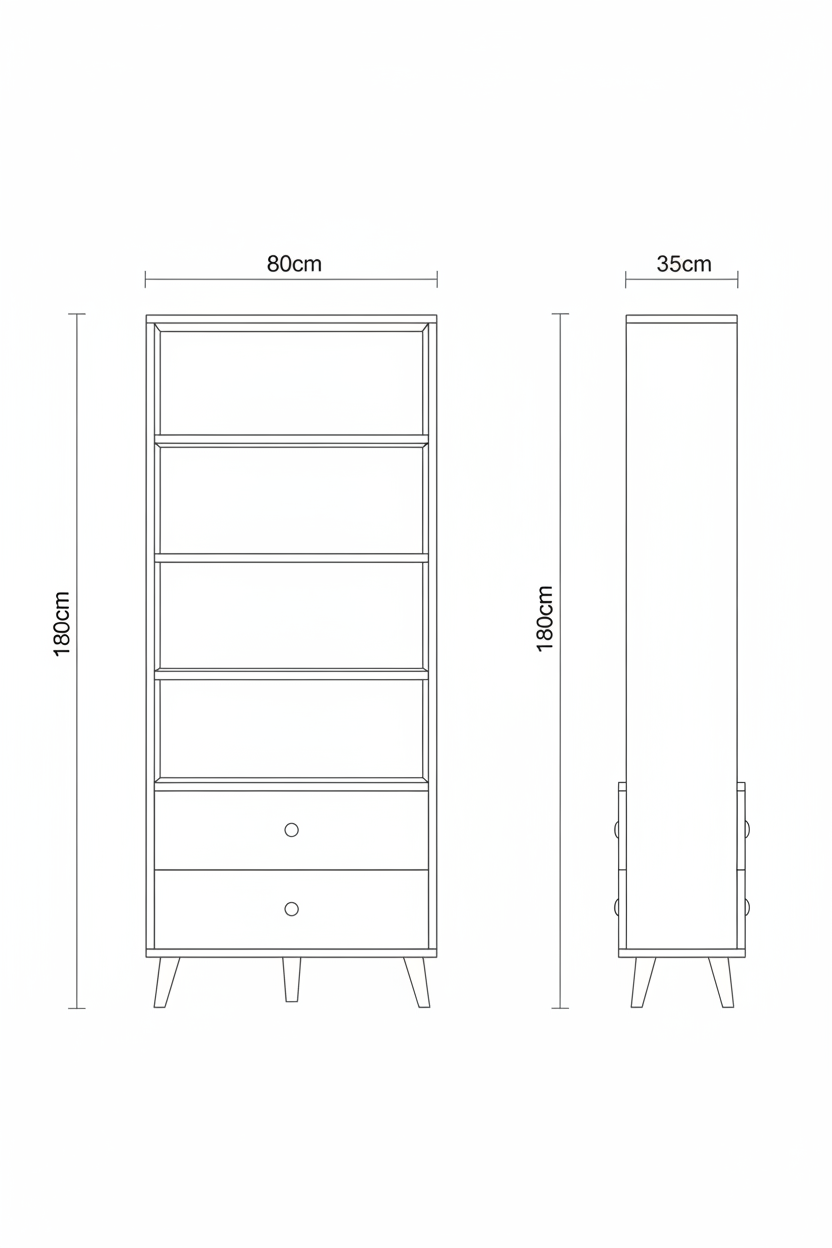 Display Unit Wooden & White - WDU14