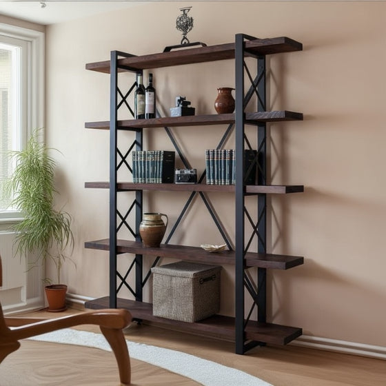 Iron and wood Display Unit and bookshelf - SW1