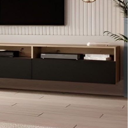 Living Room Set Black & Wooden - 160 x 40 x 40 cm - TVCT19