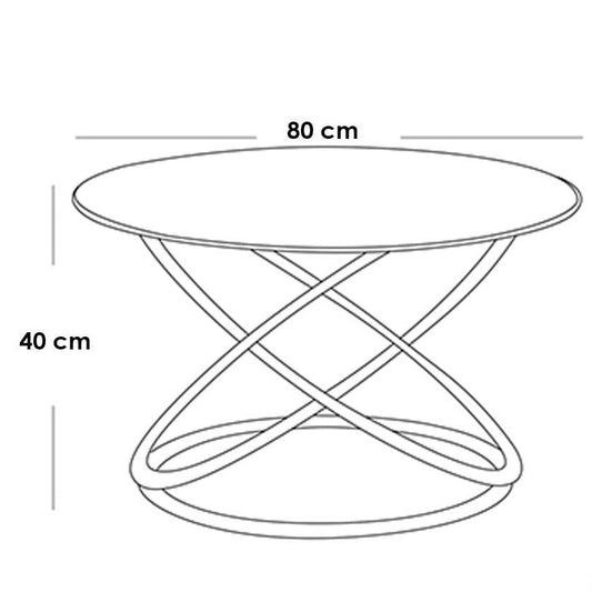 steel center coffee table and glass 80×40 - AA24