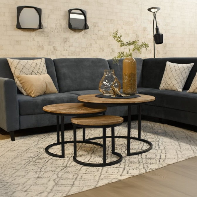 steel and MDF center nesting table 3 pieces - CC21
