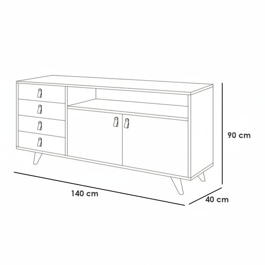 Buffet White and Beige - BUF26
