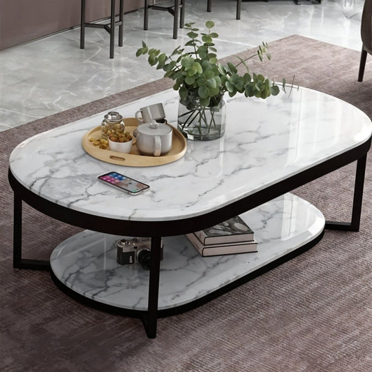 steel and Marble center coffee table 100×60×45 - AA41