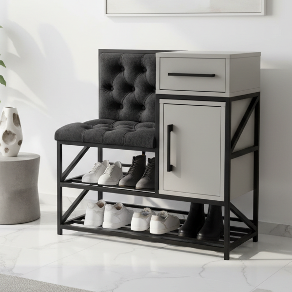 Iron black shoe bench - SRS37