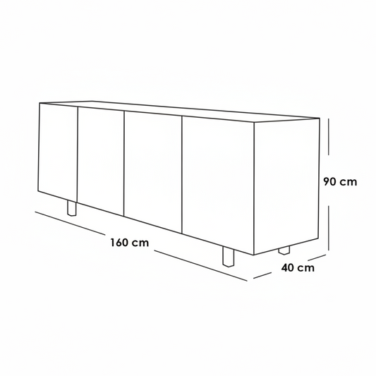 Buffet White and Beige - BUF36