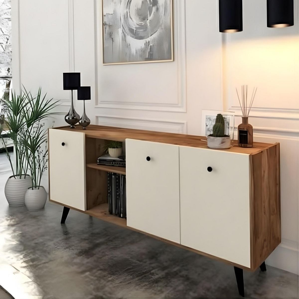 Buffet White and Wooden - BUF39