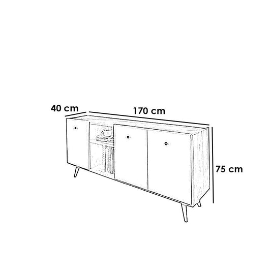 Buffet White and Wooden - BUF39
