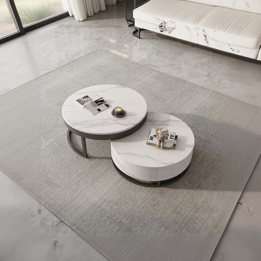 طقم طاولات قهوة متعشقة قطعتان من خشب MDF والصلب - BB5