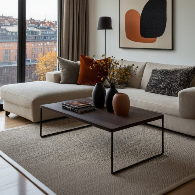 steel and MDF wood center coffee table 100×60×45 - AA26