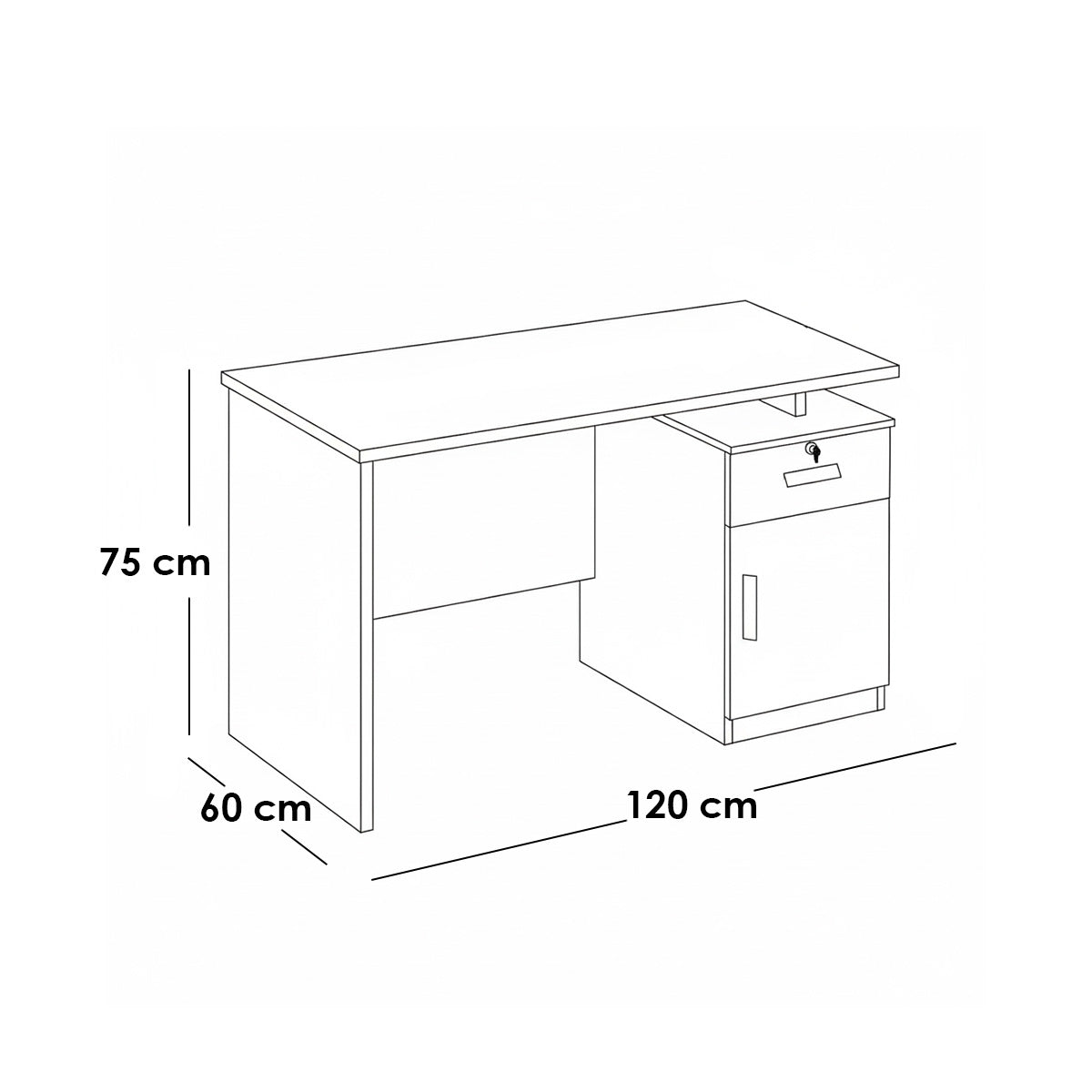 Desk black and beige 120x 60x75 - WDSK36