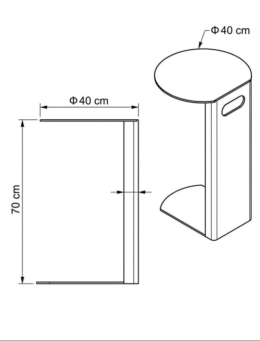 طاولة جانبية حديدية للعمل براحة 40×70 - AA3