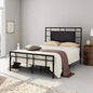 سرير ملكي من الحديد و MDF بإطار أسود 150x120x200 - BED11