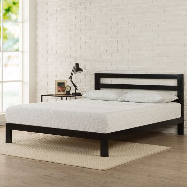 سرير حديد ملكي، هيكل أسود، 150x100x200 - BED12