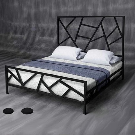 سرير ملكي حديدي بإطار أسود 150x140x200 - BED14