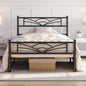 سرير حديد كوين بإطار أسود 150x110x200 - BED15