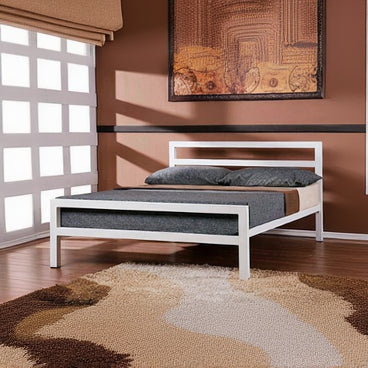 سرير ملكي حديدي أبيض 150x100x200 - BED16