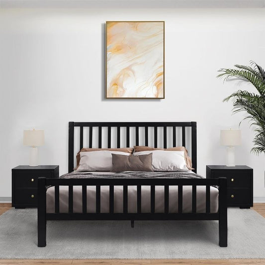 سرير ملكي فولاذي بإطار أسود 150x100x200 - BED25