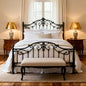 سرير ملكي فولاذي بإطار أسود 150x120x200 - BED26