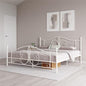 سرير حديدي كوين أبيض 150x110x200 - BED9