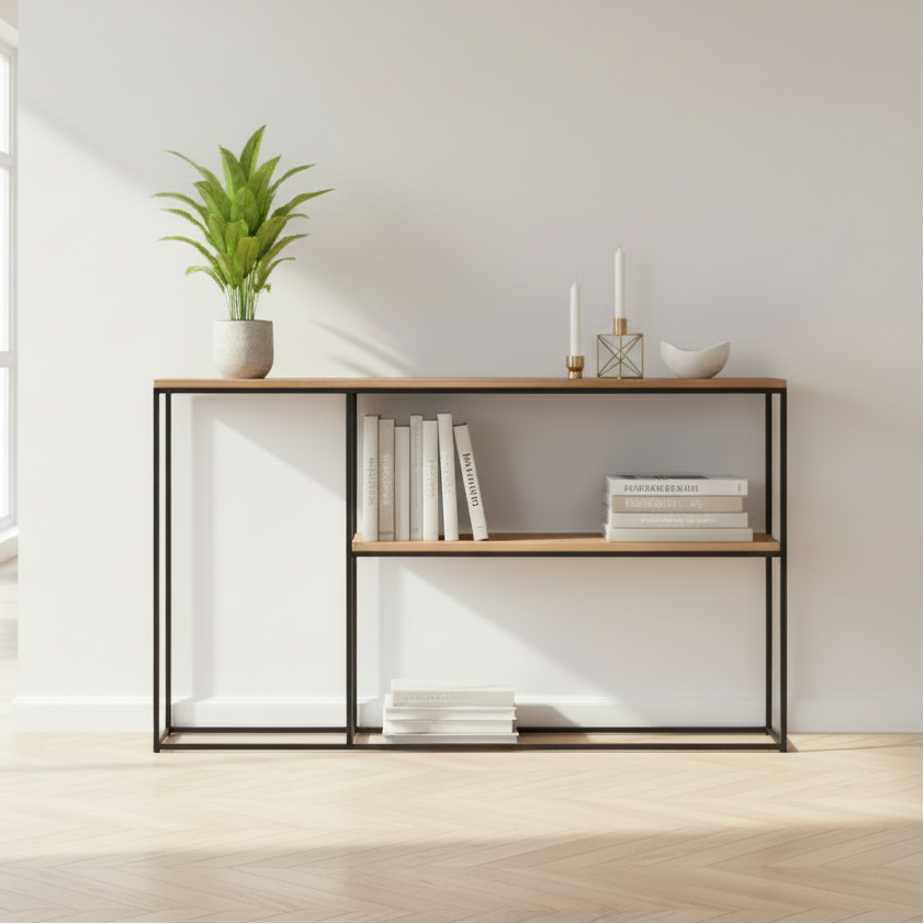 كونسول فولاذي مع رف MDF - CL20