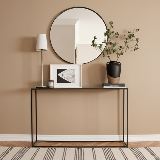 وحدة تحكم ستيل مع مرآة وخشب MDF - CL22