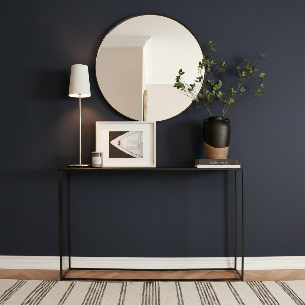 steel console with Mirror and MDF Wood - CL22