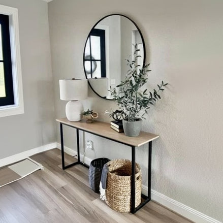 steel console with Mirror and MDF wood 120x40x90  - CL23