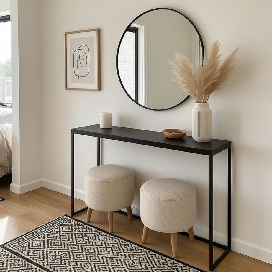 steel console with Mirror and MDF Wood - CL25