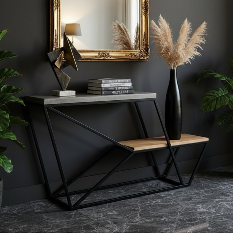 steel console and MDF Wood - CL26