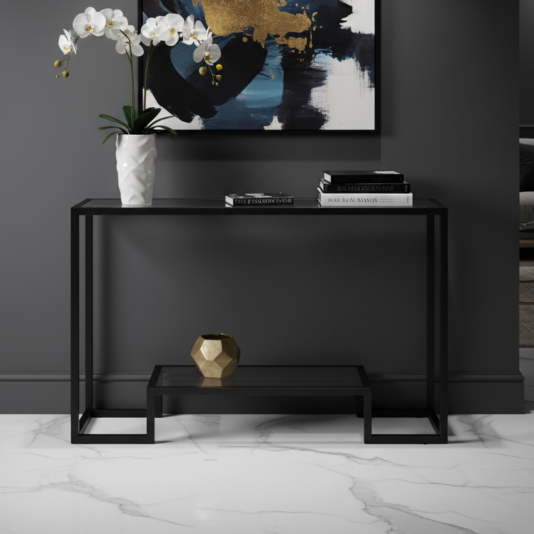 steel console and glass - CL30