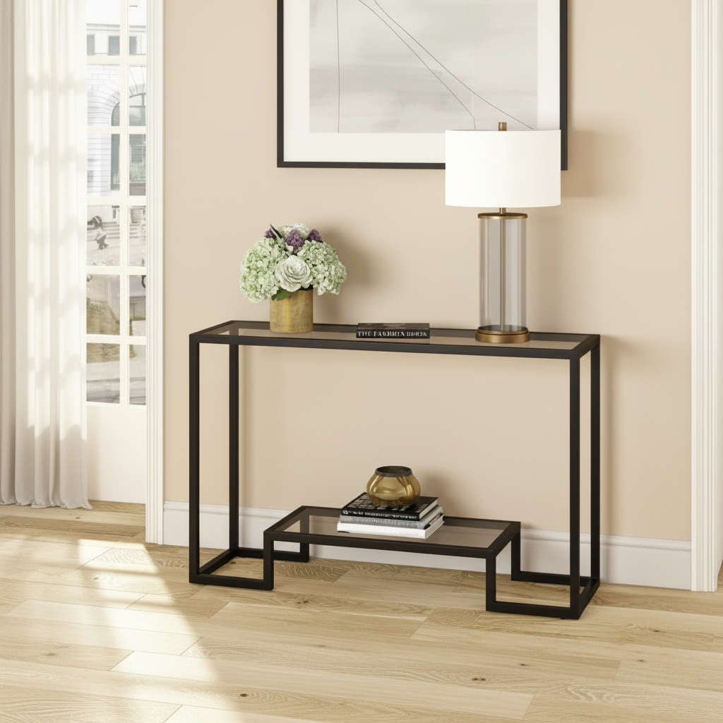 steel console and glass - CL30