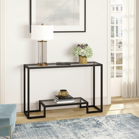 steel console and glass  120x35x90 - CL30