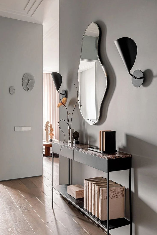 steel console with Mirror and MDF wood 120x35x90 - CL33