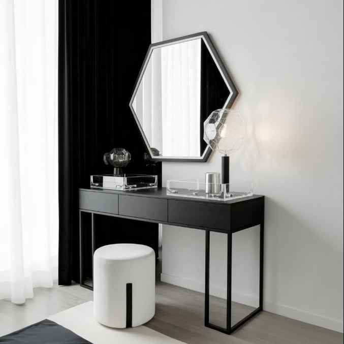 كونسول حديد مع مرآة وخشب MDF مقاس 120x40x90 - CL35