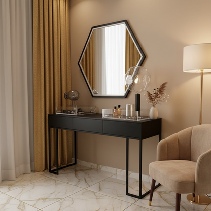 كونسول حديد مع مرآة وخشب MDF مقاس 120x40x90 - CL35