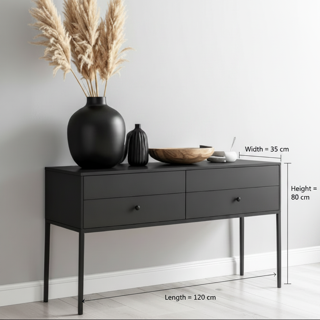 كونسول ستيل مع مرآة وخشب MDF - CL36