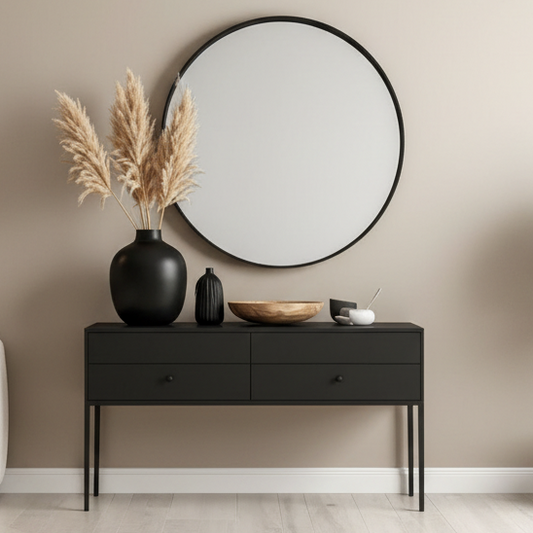 كونسول ستيل مع مرآة وخشب MDF - CL36