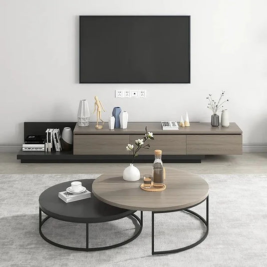 TV Unit and Coffee Table gray and black - TVCT6