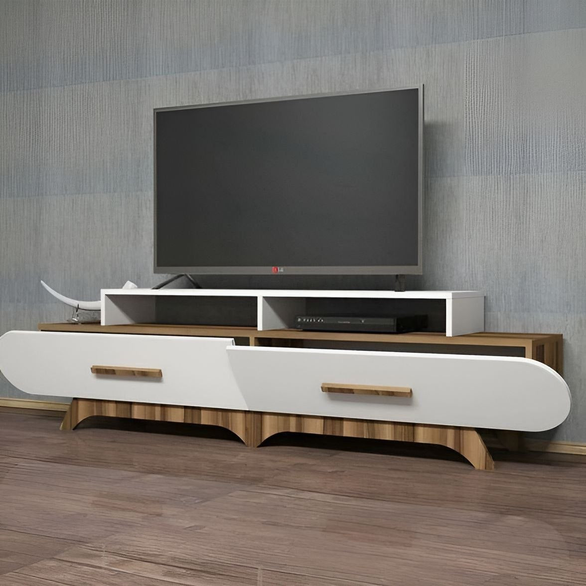 Tv Unit White & Wooden - TVUO20