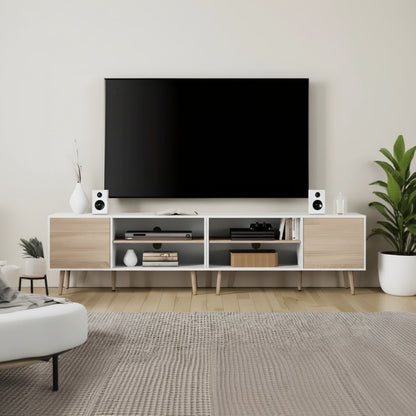 Tv Unit White & Wooden - TVUO21