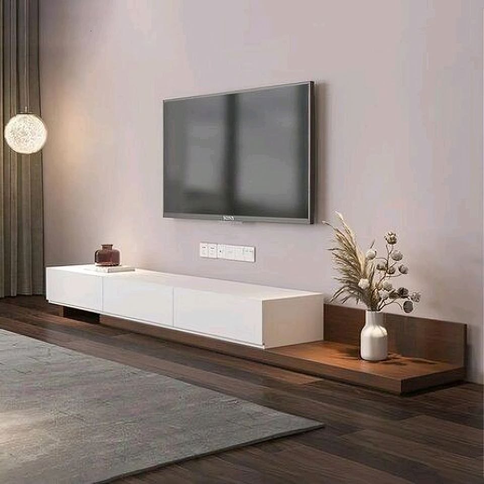 Tv Unit White & Wooden - TVUO25